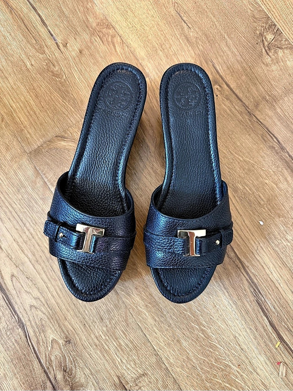 Tory Burch Leather Wedge Black US 8.5M